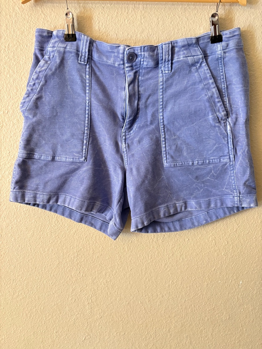 Kut from the Kloth Blue Cotton Lyocell Shorts Patch Pocket Women's Size 12